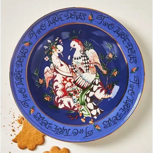 Phannapast Taychamaythakool 12 Days of Christmas Day 2 Stoneware Dessert‎ Plate - Picture 1 of 4